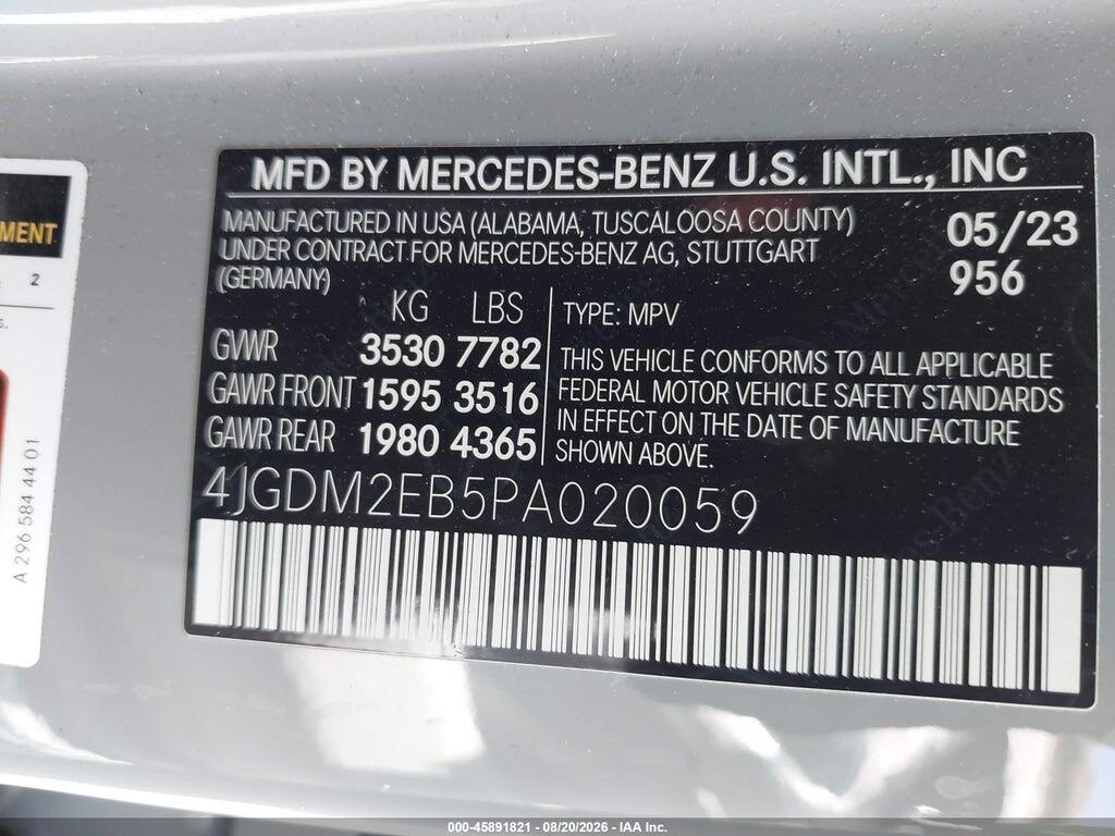 4JGDM2EB5PA020059 2023 MERCEDES-BENZ EQS 450 SUV photo no. 9