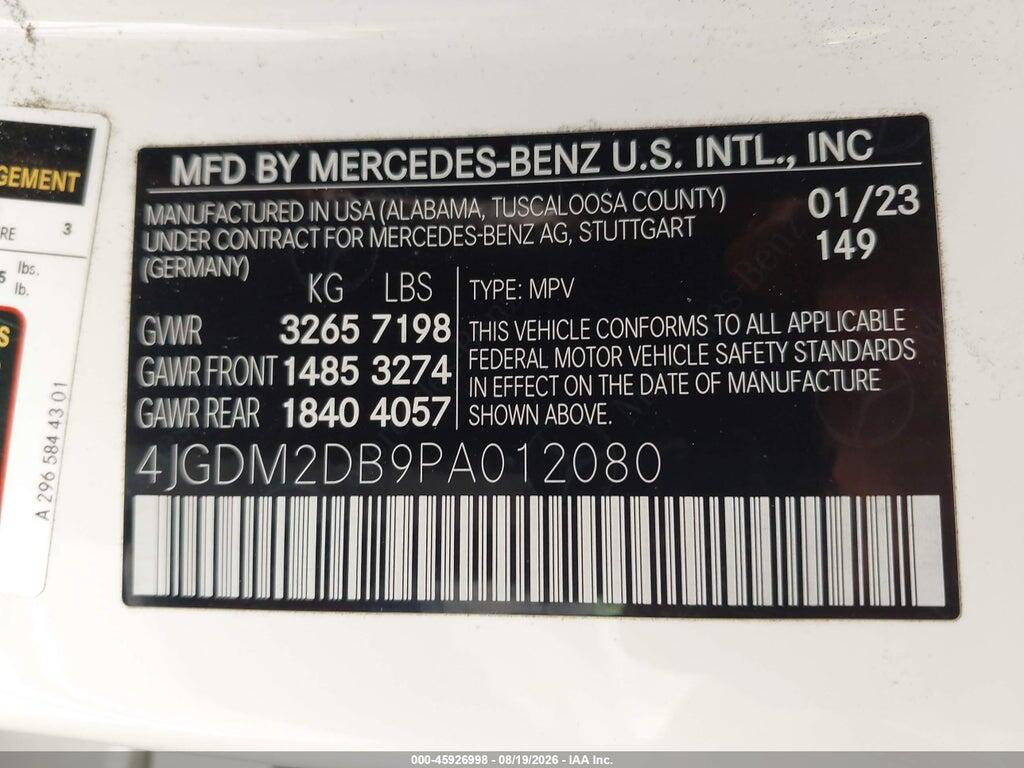 4JGDM2DB9PA012080 2023 MERCEDES-BENZ EQS 450+ SUV photo no. 9