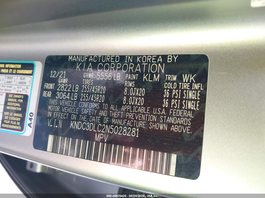 KNDC3DLC2N5028281 2022 KIA EV6 photo no. 9