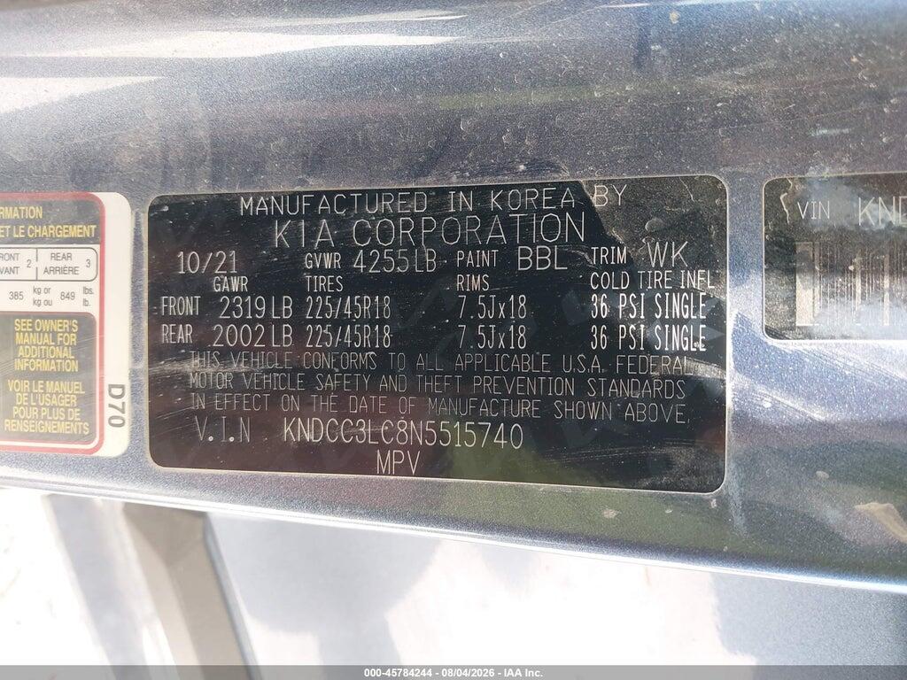 KNDCC3LC8N5515740 2022 KIA NIRO photo no. 9