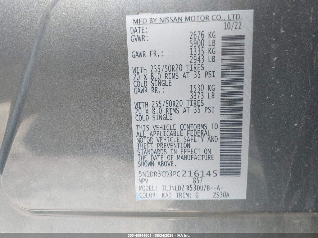 5N1DR3CD3PC216145 2023 NISSAN PATHFINDER photo no. 9