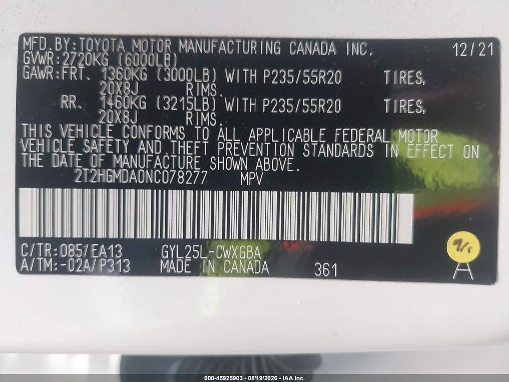 2T2HGMDA0NC078277 2022 LEXUS RX 450H photo no. 9