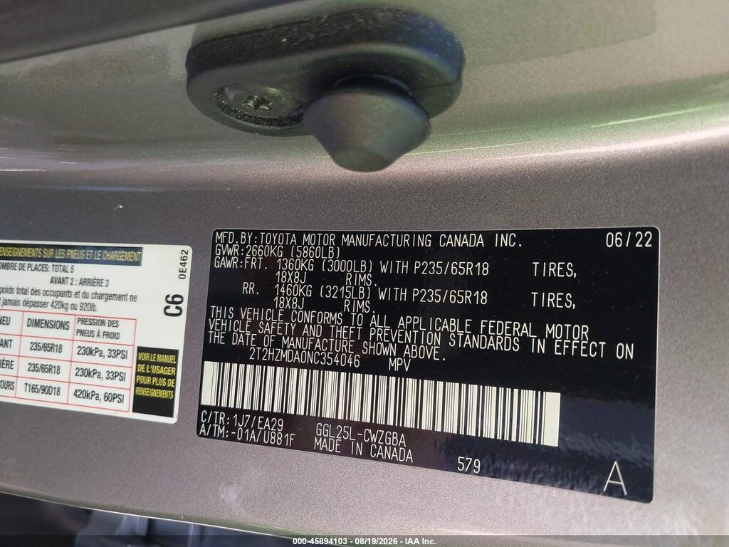 2T2HZMDA0NC354046 2022 LEXUS RX 350 photo no. 9