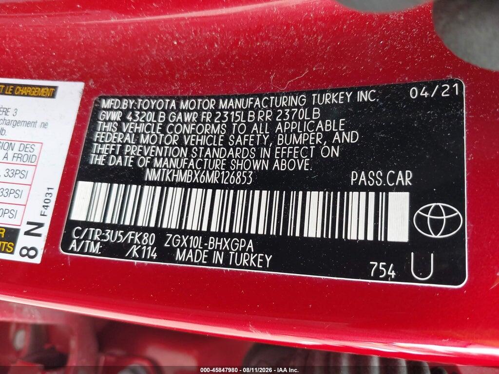 NMTKHMBX6MR126853 2021 TOYOTA C-HR photo no. 9