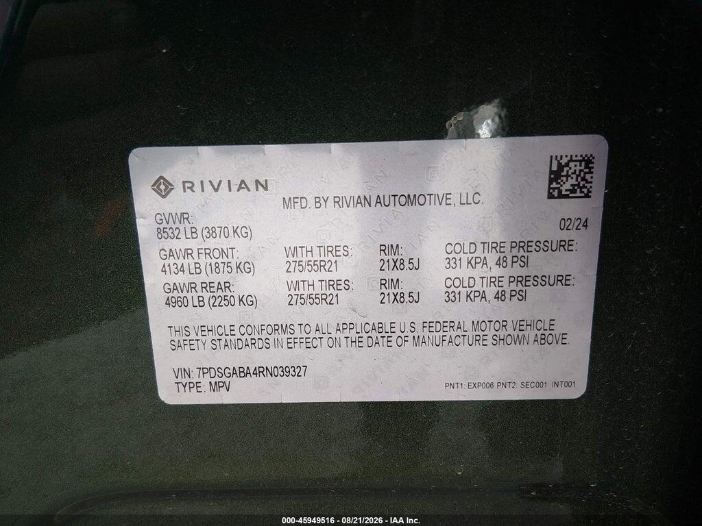7PDSGABA4RN039327 2024 RIVIAN R1S photo no. 9