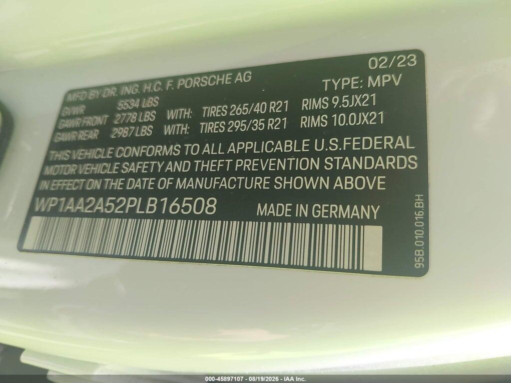 WP1AA2A52PLB16508 2023 PORSCHE MACAN photo no. 9