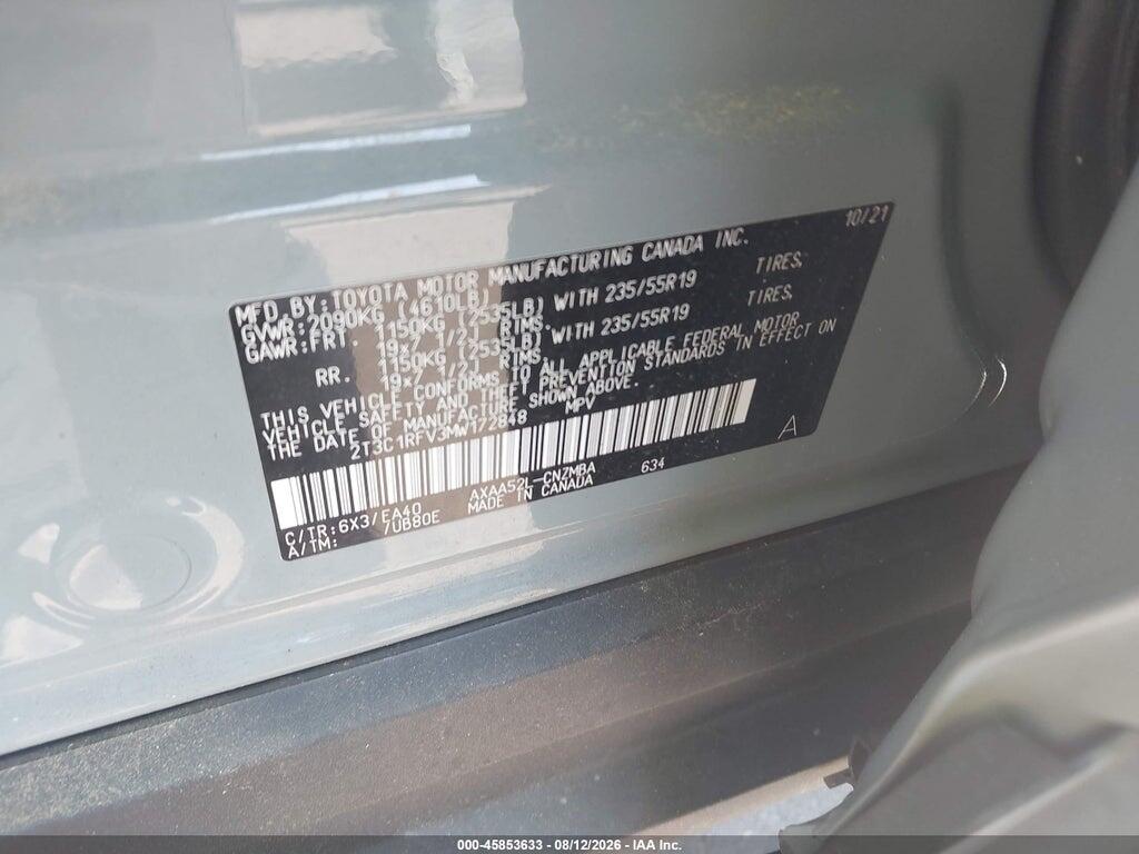 2T3C1RFV3MW172848 2021 TOYOTA RAV4 photo no. 9
