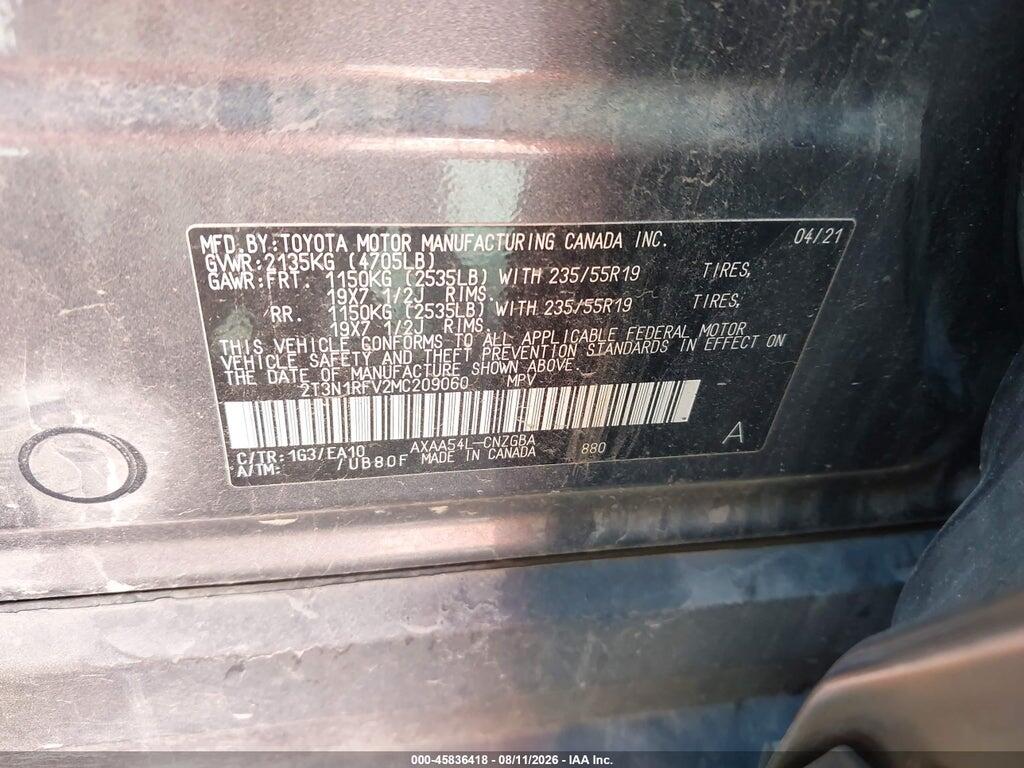 2T3N1RFV2MC209060 2021 TOYOTA RAV4 photo no. 9