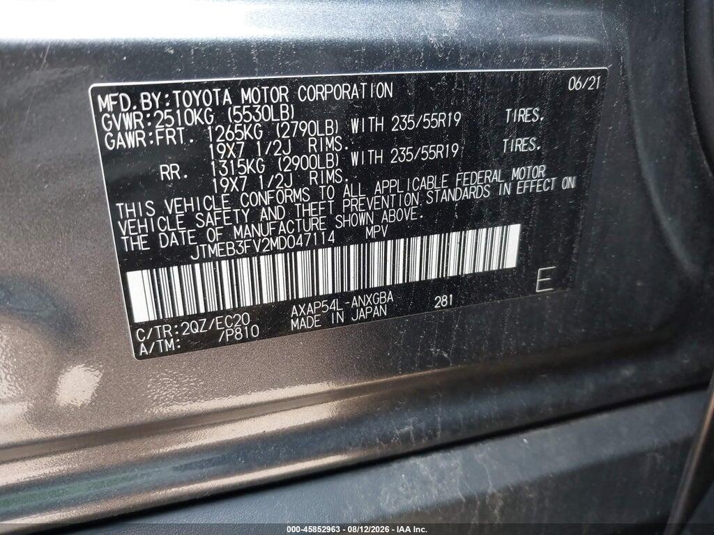 JTMEB3FV2MD047114 2021 TOYOTA RAV4 PRIME photo no. 9
