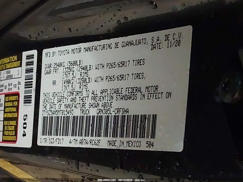3TYSZ5AN5MT015493 2021 TOYOTA TACOMA photo no. 9