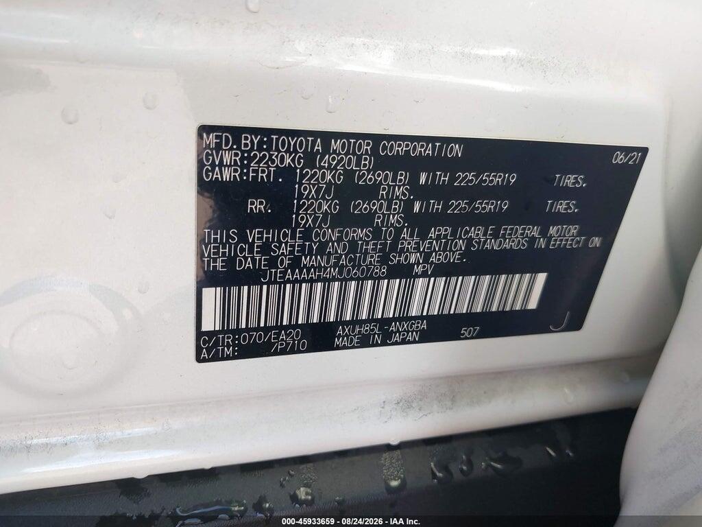 JTEAAAAH4MJ060788 2021 TOYOTA VENZA photo no. 9