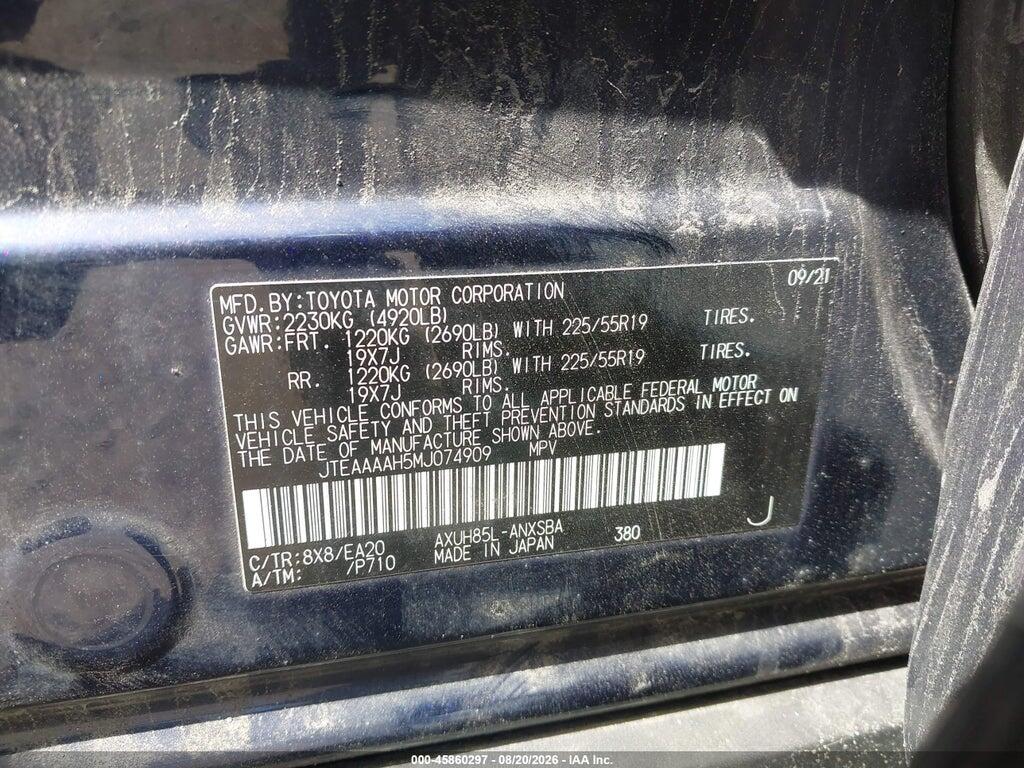 JTEAAAAH5MJ074909 2021 TOYOTA VENZA photo no. 9