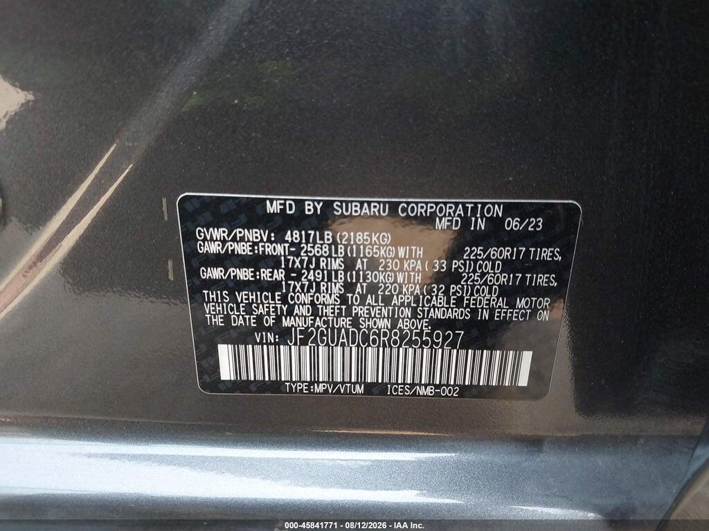 JF2GUADC6R8255927 2024 SUBARU CROSSTREK photo no. 9