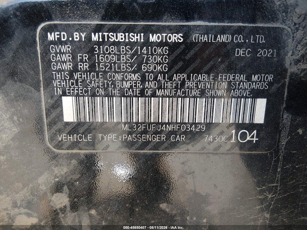 ML32FUFJ4NHF03429 2022 MITSUBISHI MIRAGE G4 photo no. 9