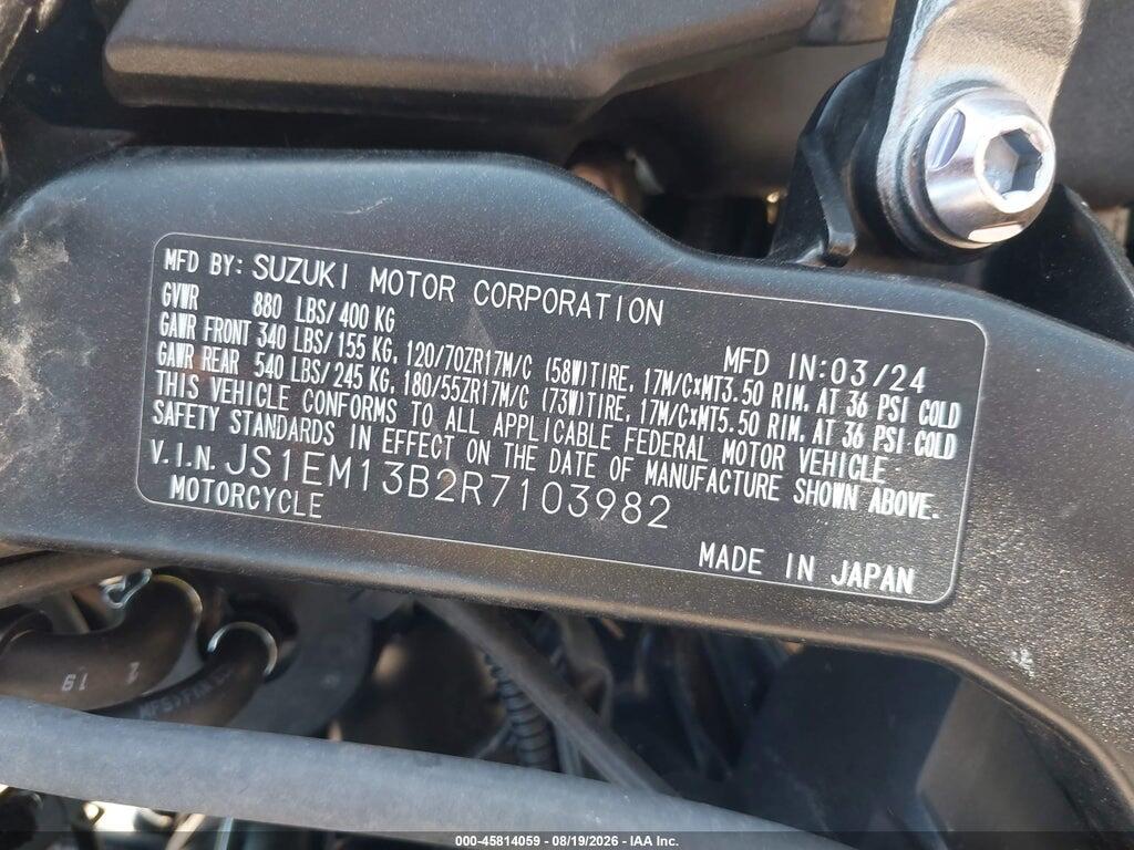 JS1EM13B2R7103982 2024 SUZUKI GSX800 photo no. 10