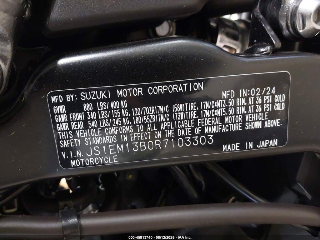 JS1EM13B0R7103303 2024 SUZUKI GSX800 photo no. 10