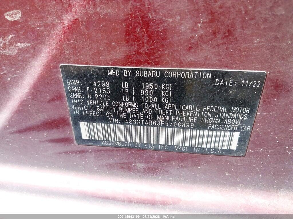 4S3GTAB63P3706899 2023 SUBARU IMPREZA photo no. 9