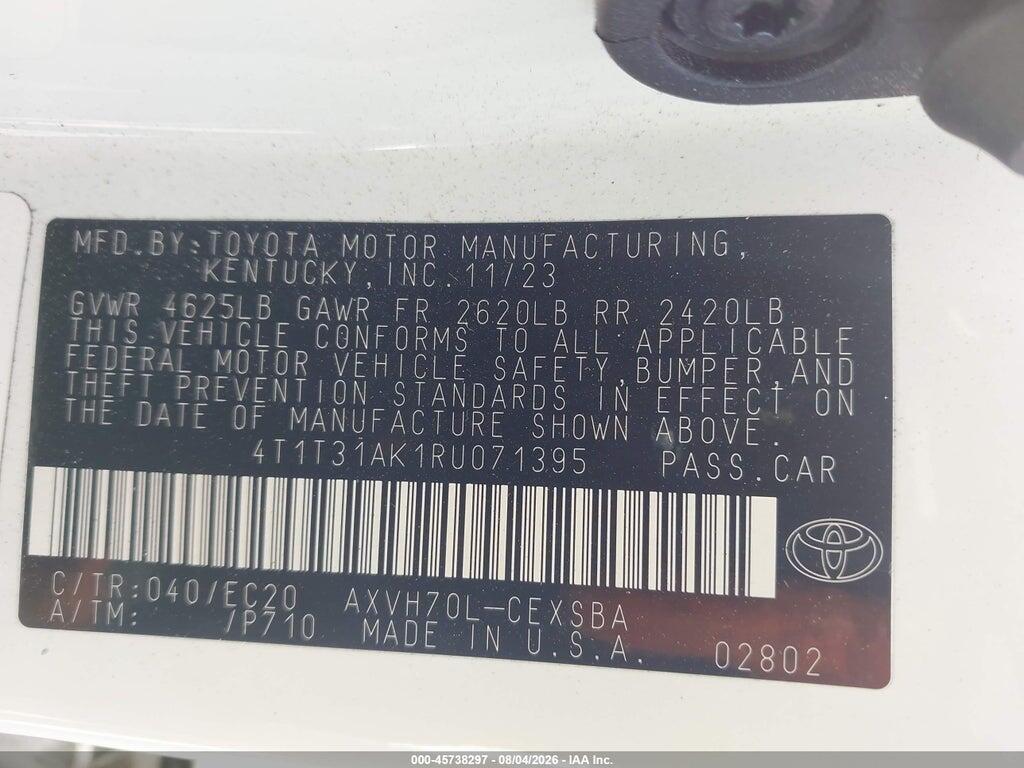 4T1T31AK1RU071395 2024 TOYOTA CAMRY HYBRID photo no. 9
