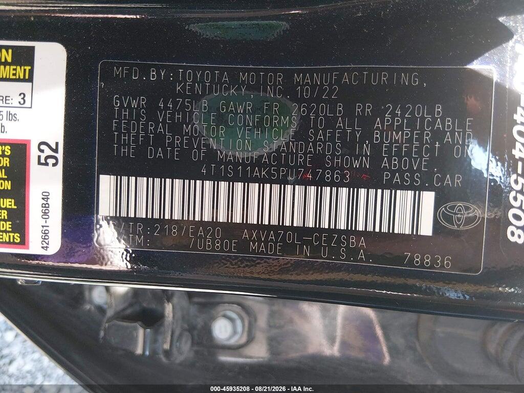 4T1S11AK5PU747863 2023 TOYOTA CAMRY photo no. 9