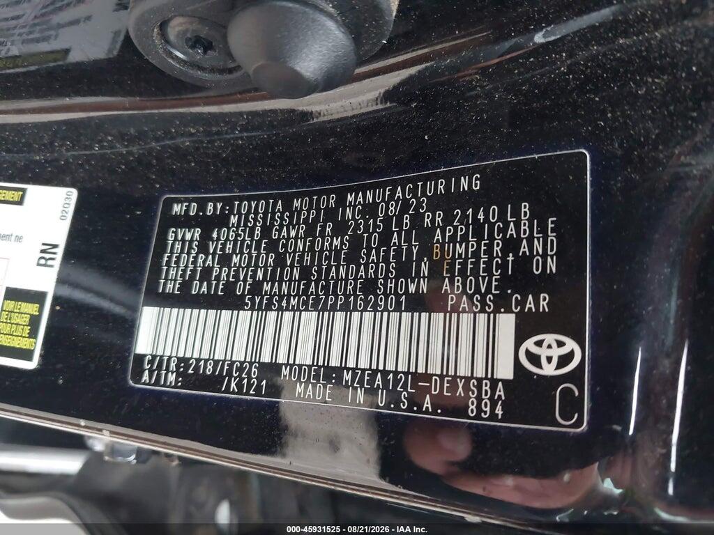 5YFS4MCE7PP162901 2023 TOYOTA COROLLA photo no. 9