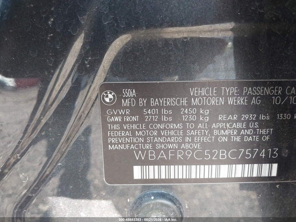 WBAFR9C52BC757413 2011 BMW 550I photo no. 9
