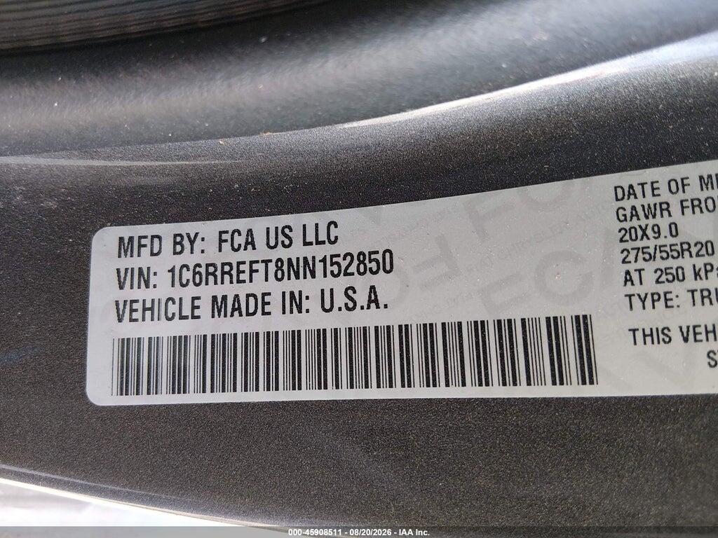 1C6RREFT8NN152850 2022 RAM 1500 photo no. 9