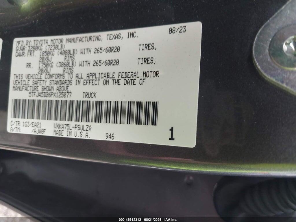 5TFJA5DB6PX125077 2023 TOYOTA TUNDRA photo no. 9