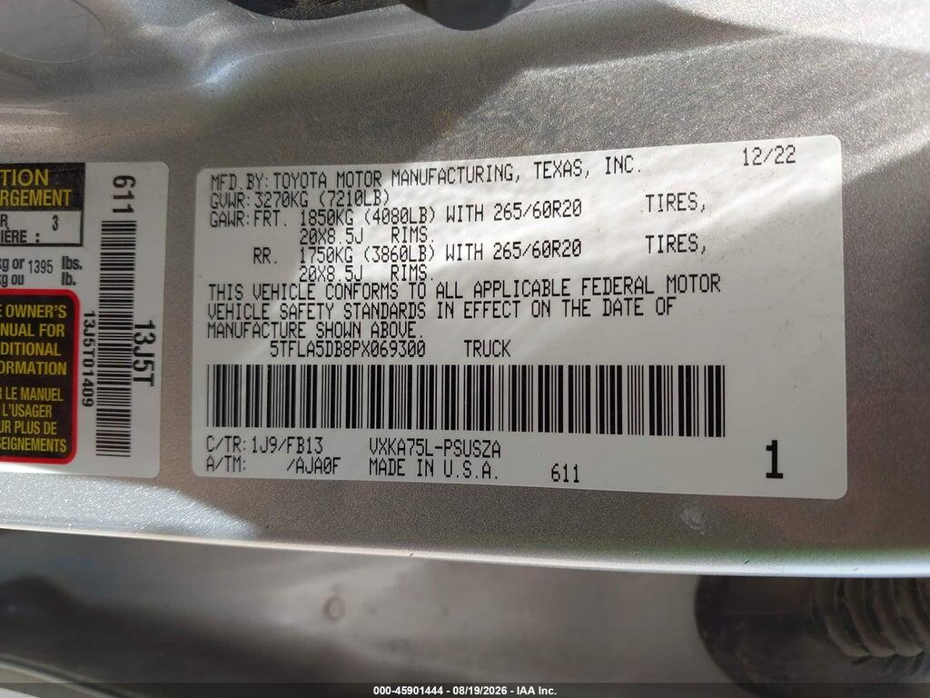 5TFLA5DB8PX069300 2023 TOYOTA TUNDRA photo no. 9