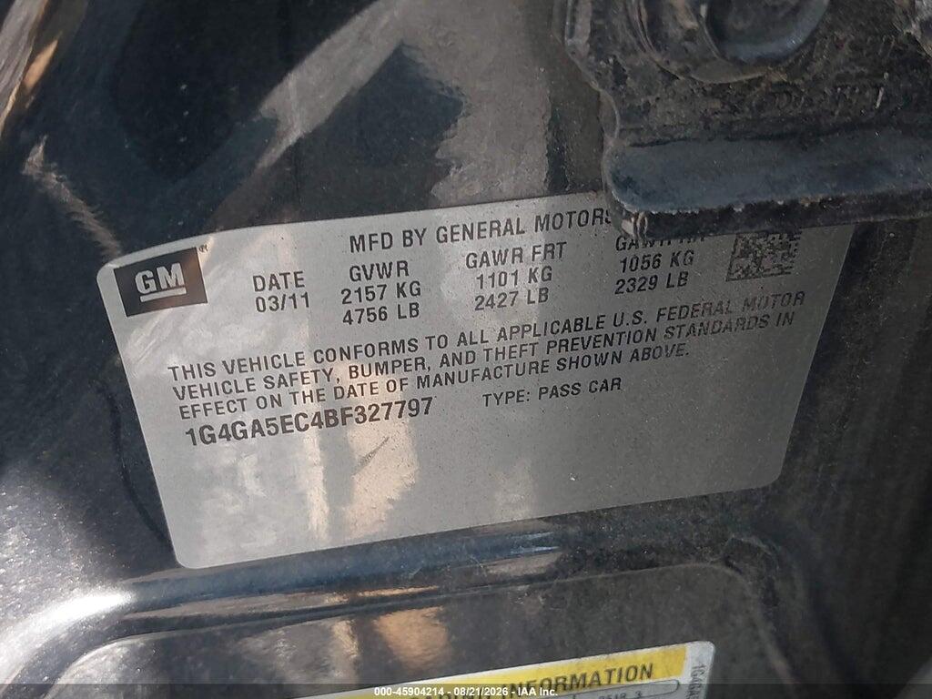 1G4GA5EC4BF327797 2011 BUICK LACROSSE photo no. 9