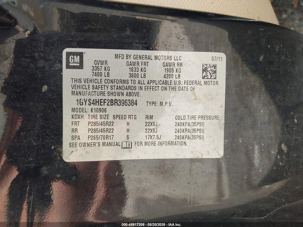 1GYS4HEF2BR396384 2011 CADILLAC ESCALADE ESV photo no. 9