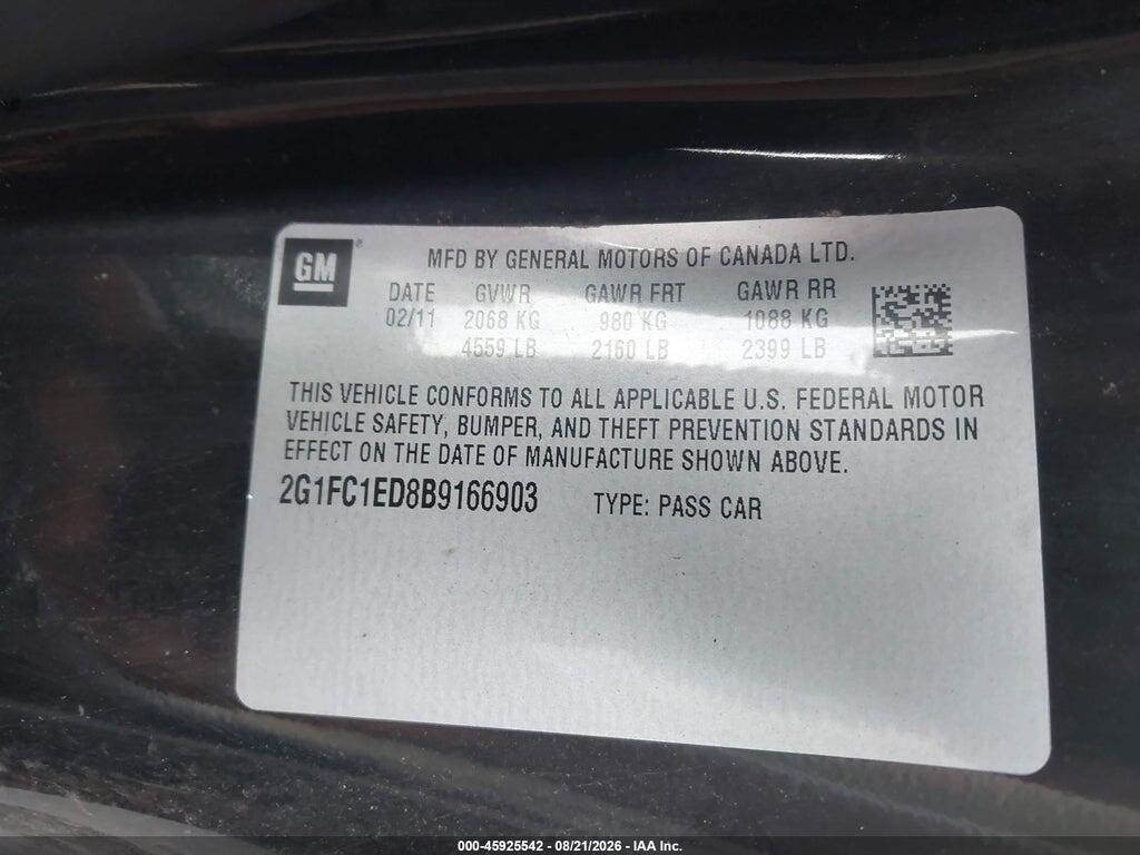 2G1FC1ED8B9166903 2011 CHEVROLET CAMARO photo no. 9