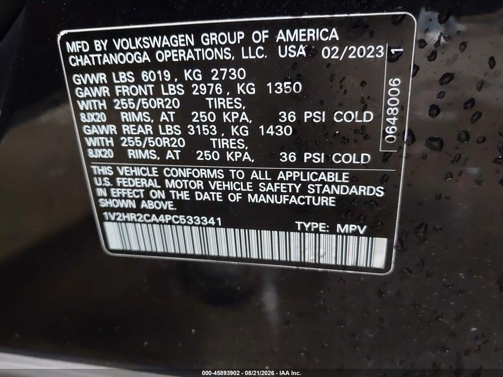 1V2HR2CA4PC533341 2023 VOLKSWAGEN ATLAS photo no. 9