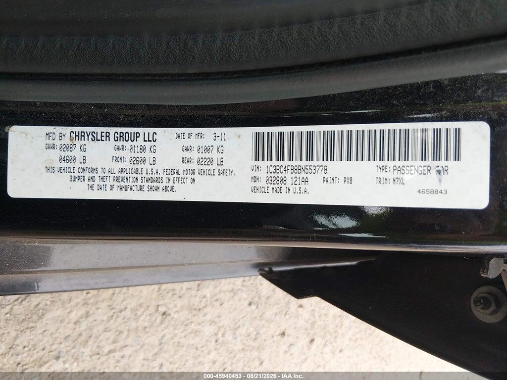 1C3BC4FB8BN553778 2011 CHRYSLER 200 photo no. 9