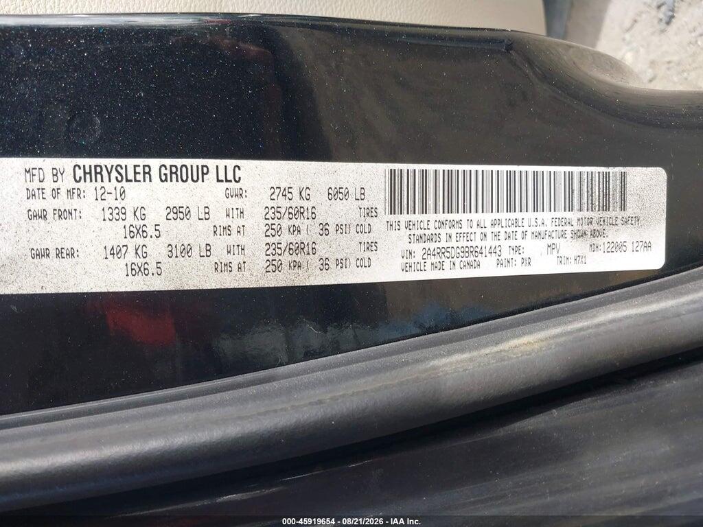 2A4RR5DG9BR641443 2011 CHRYSLER TOWN & COUNTRY photo no. 9