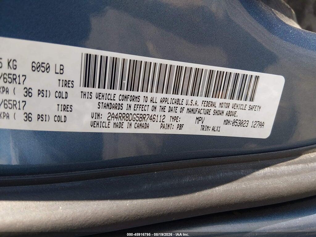 2A4RR8DG5BR746112 2011 CHRYSLER TOWN & COUNTRY photo no. 9