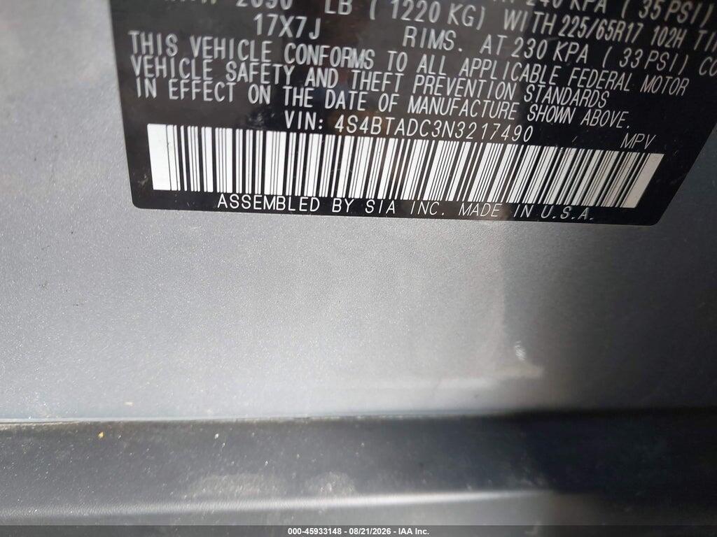 4S4BTADC3N3217490 2022 SUBARU OUTBACK photo no. 9