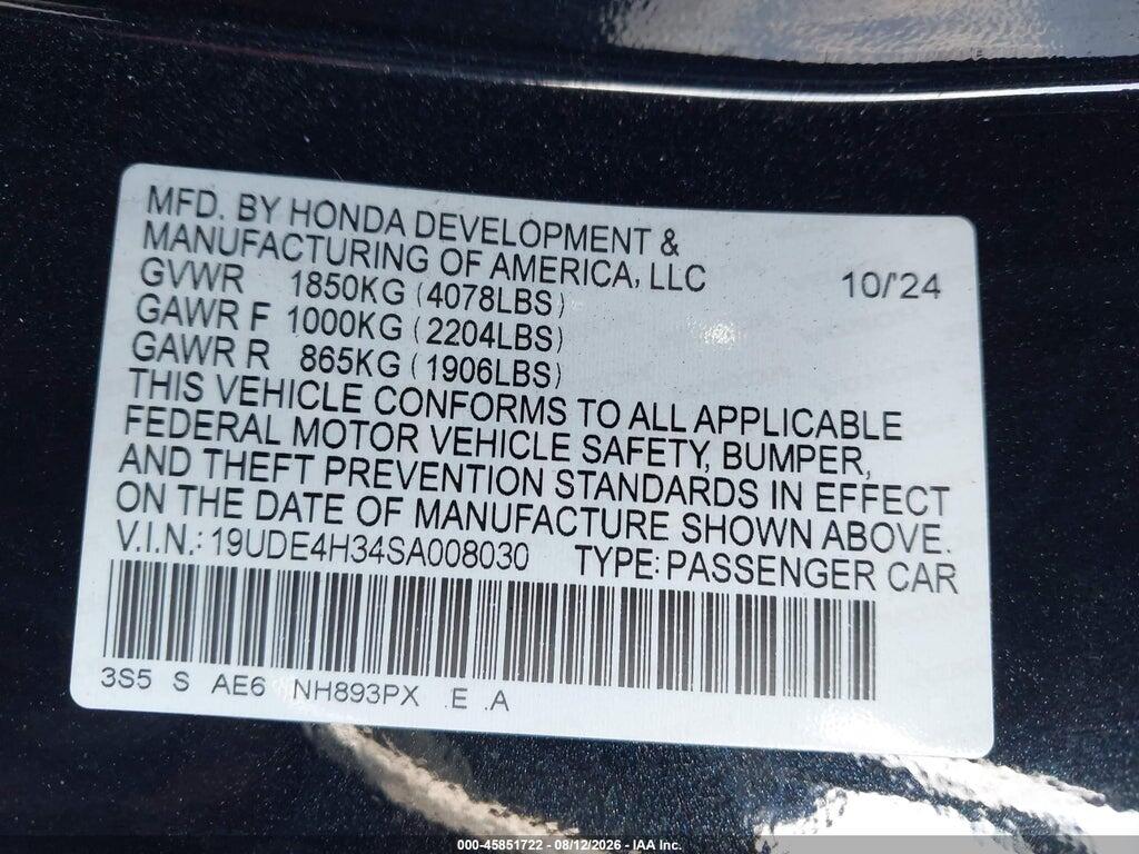 19UDE4H34SA008030 2025 ACURA INTEGRA photo no. 9