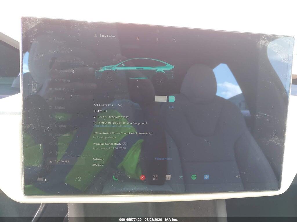 7SAXCAE55NF362577 2022 TESLA MODEL X photo no. 7