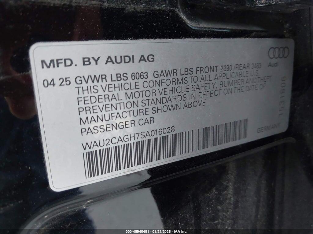 WAU2CAGH7SA016028 2025 AUDI A6 E-TRON photo no. 9