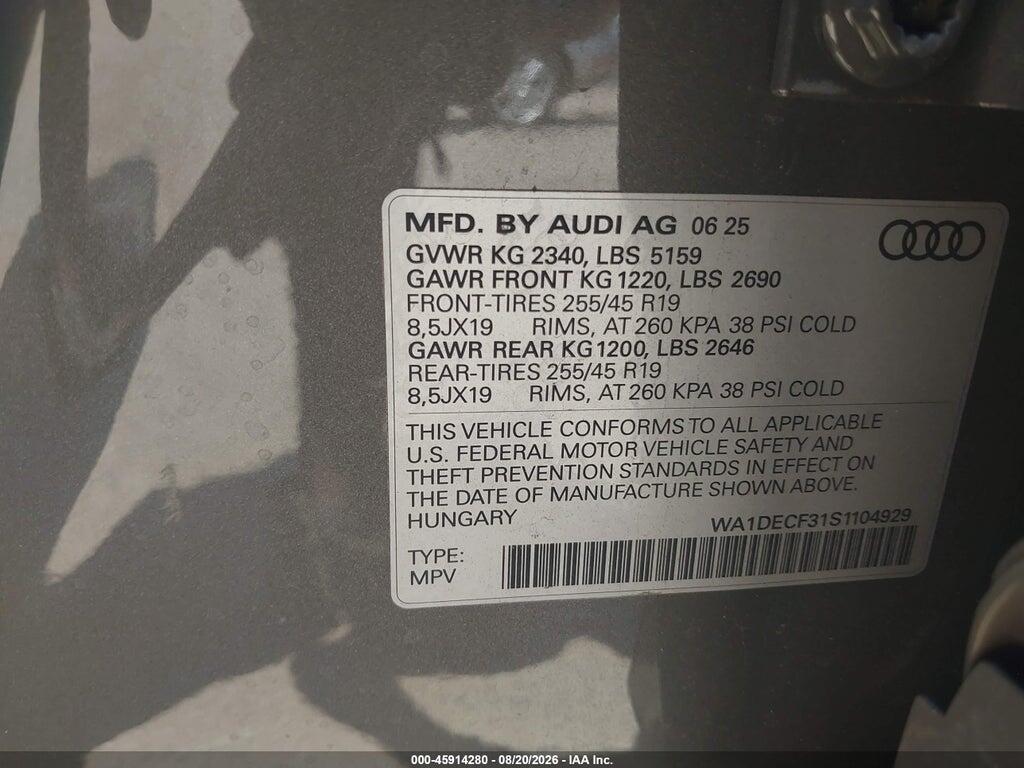 WA1DECF31S1104929 2025 AUDI Q3 photo no. 8