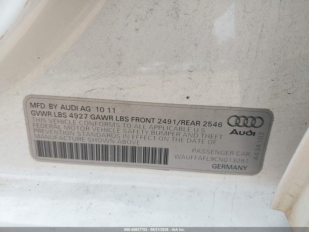 WAUFFAFL9CN013091 2012 AUDI A4 photo no. 9