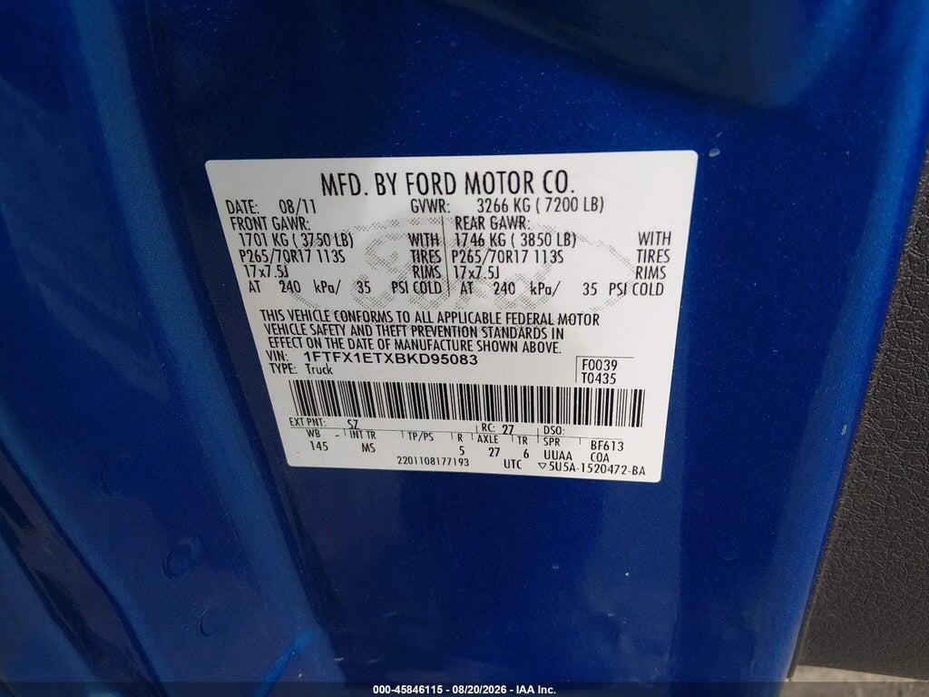 1FTFX1ETXBKD95083 2011 FORD F-150 photo no. 9