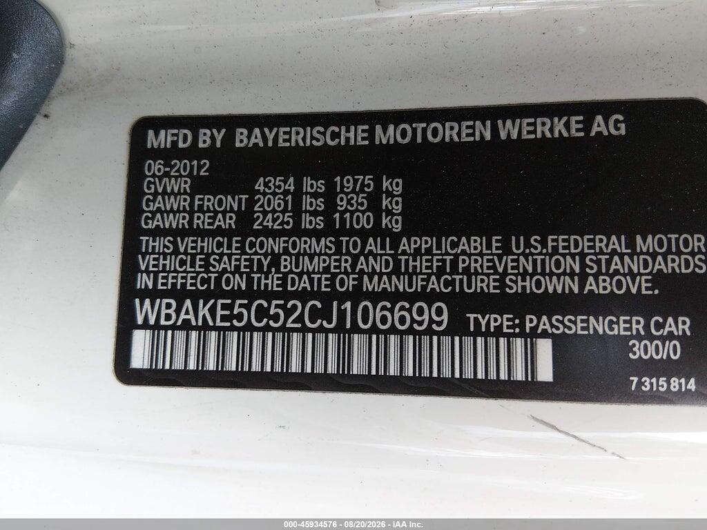 WBAKE5C52CJ106699 2012 BMW 328I photo no. 9