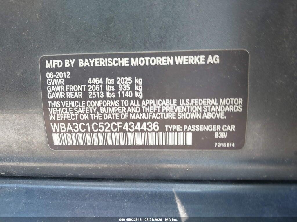 WBA3C1C52CF434436 2012 BMW 328I photo no. 9
