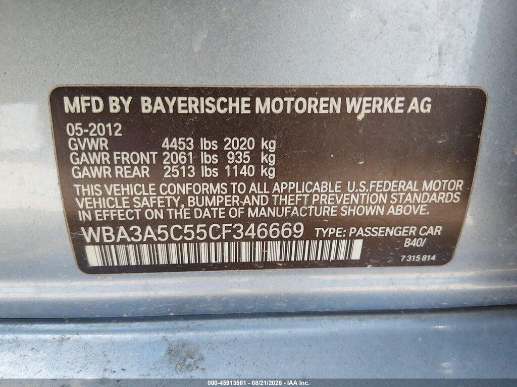 WBA3A5C55CF346669 2012 BMW 328I photo no. 9