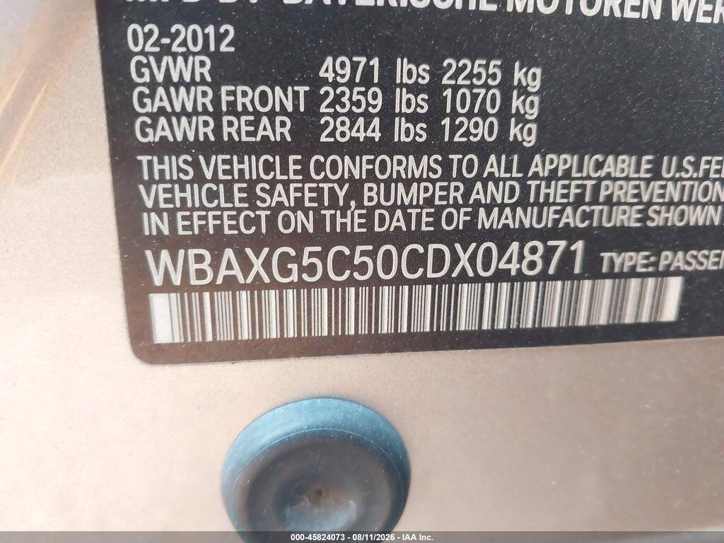WBAXG5C50CDX04871 2012 BMW 528I photo no. 9