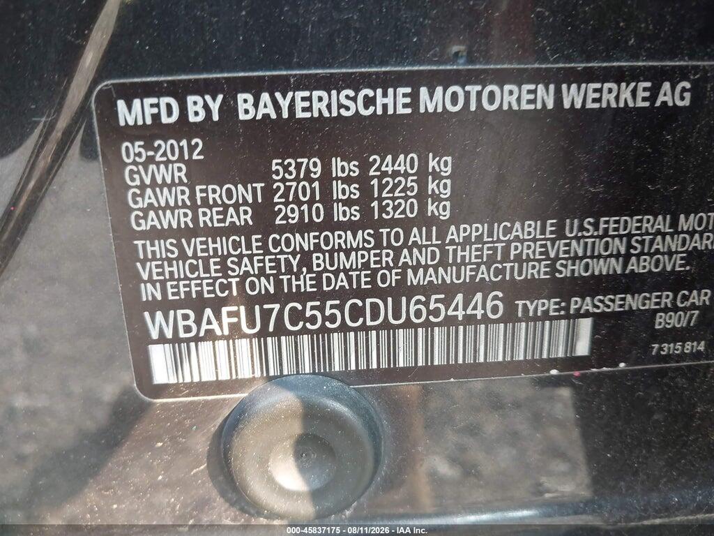 WBAFU7C55CDU65446 2012 BMW 535I photo no. 9