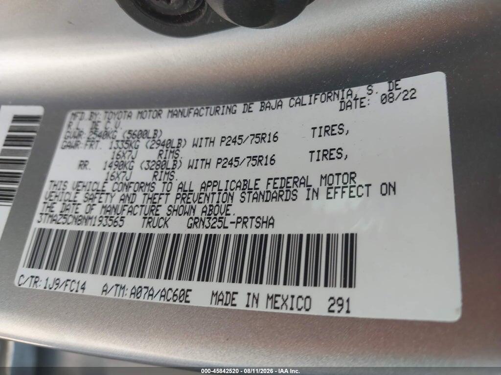 3TMAZ5CN8NM193565 2022 TOYOTA TACOMA photo no. 9