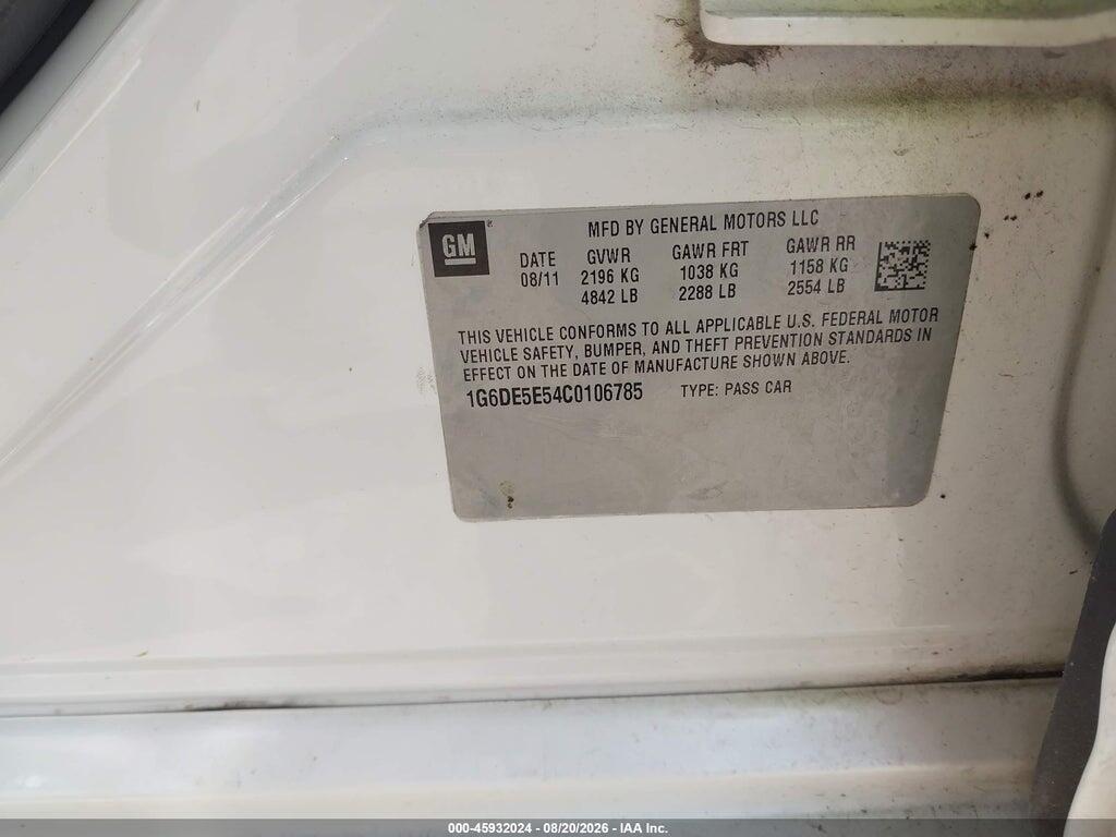 1G6DE5E54C0106785 2012 CADILLAC CTS photo no. 9