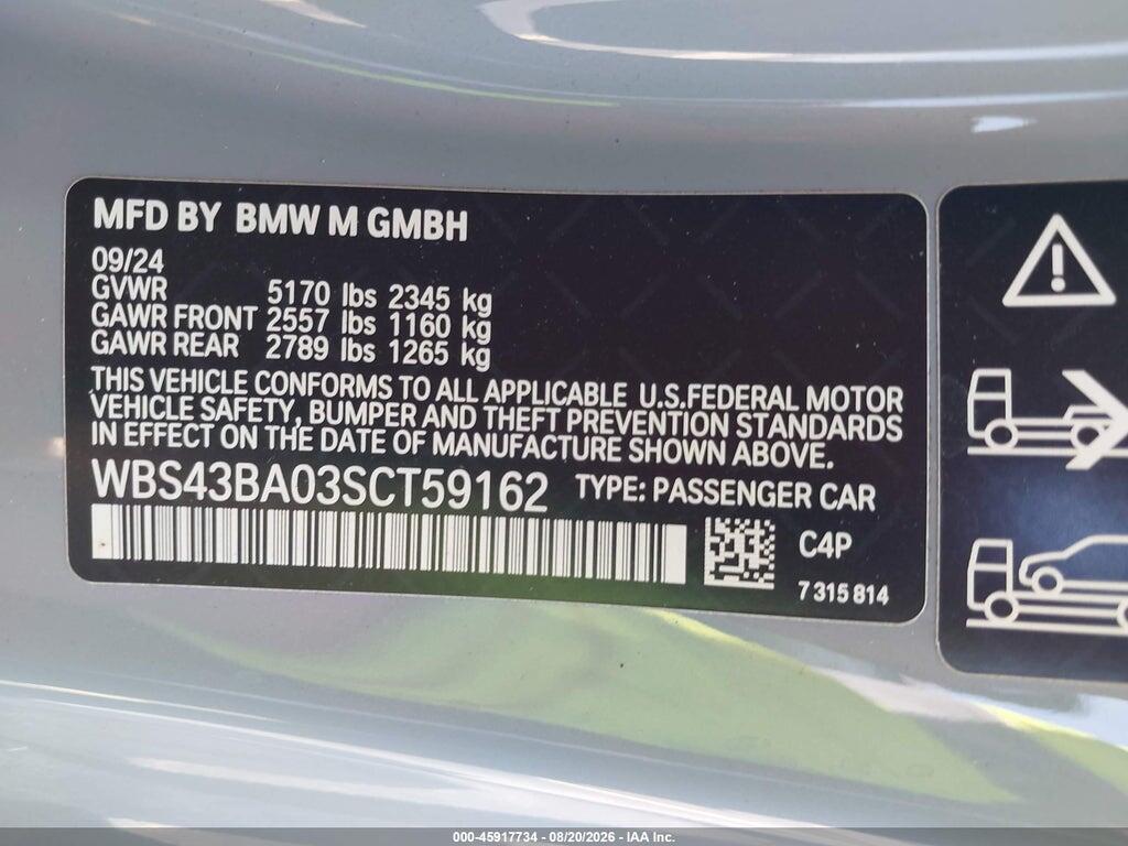 WBS43BA03SCT59162 2025 BMW M4 photo no. 9
